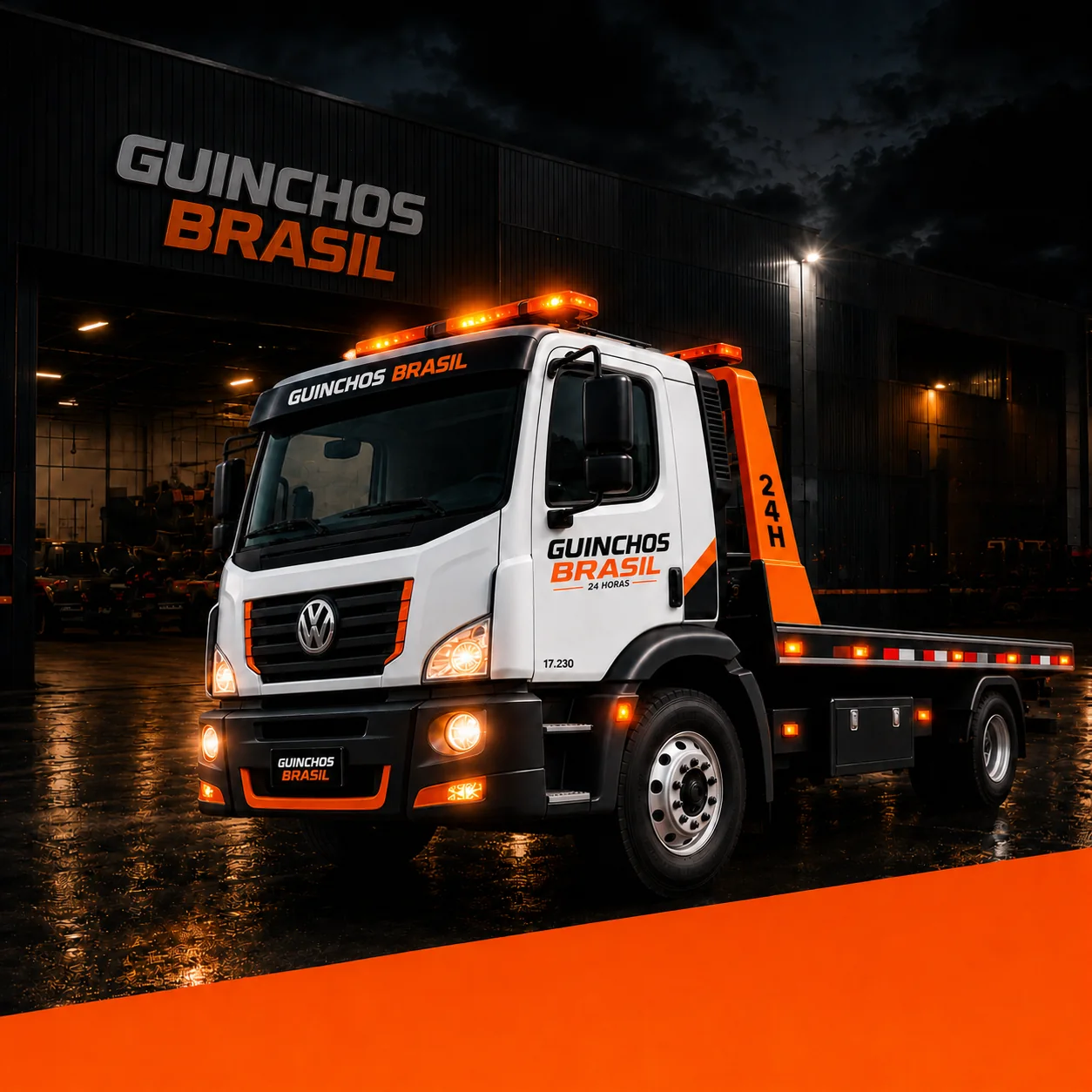 Caminhão da Guinchos Brasil preparado para atendimento